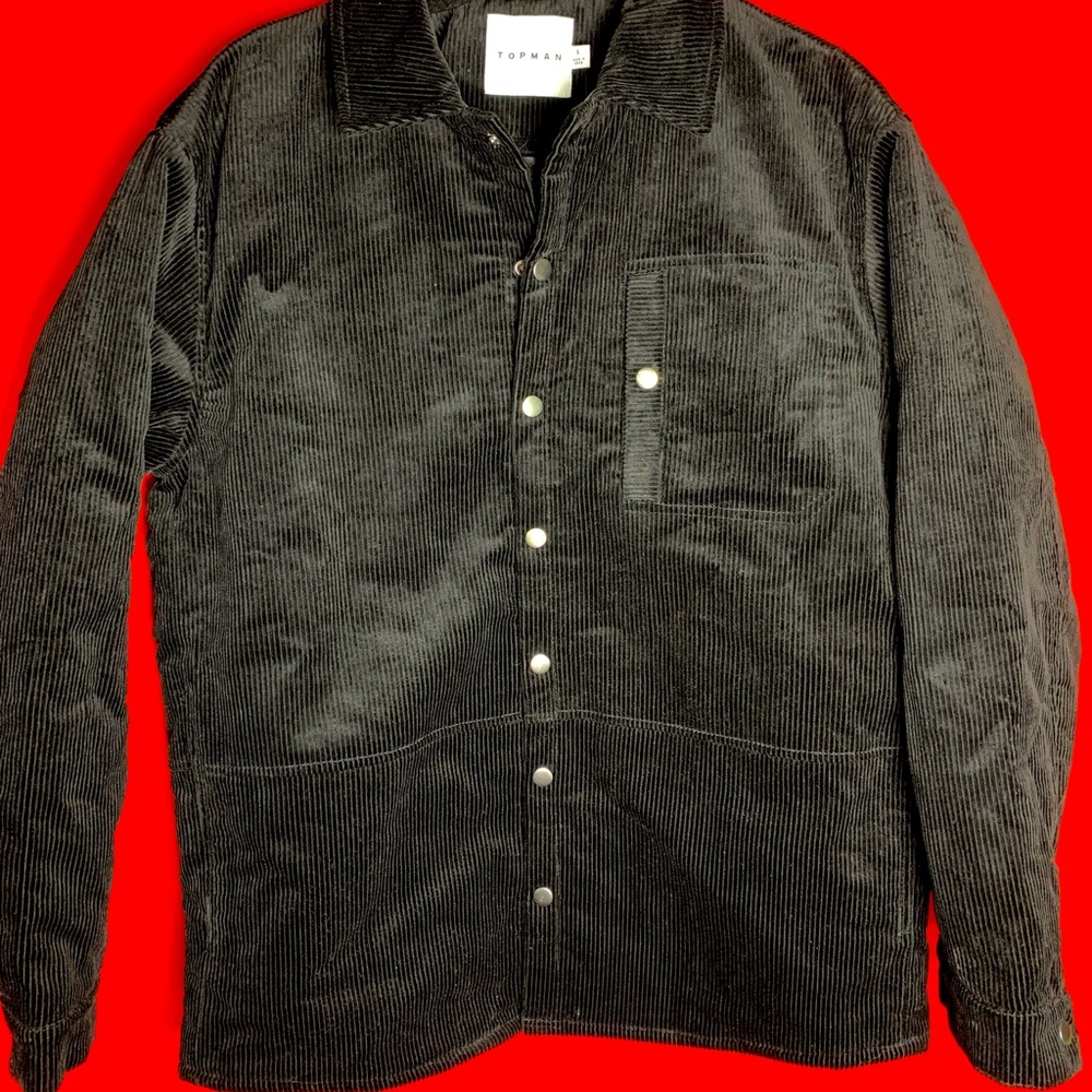 Topman Corduroy Jacket in Black